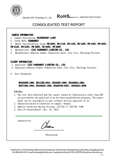 RoHS-certificates